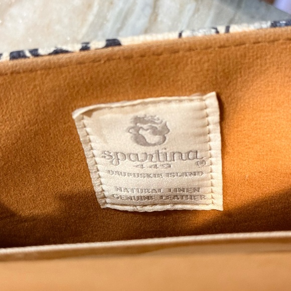 SPARTINA 449 navy blue and cream floral linen purse - Picture 5 of 10